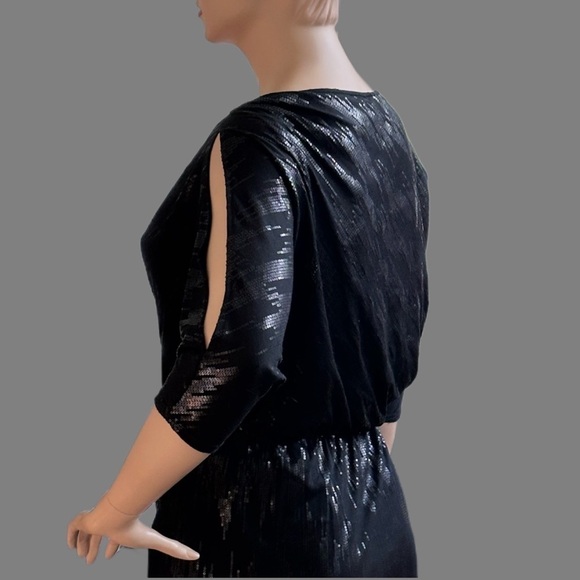 Igigi Designer Special Occasion Dress Size 14/16 Black Shimmer Mid-Length NWT - Picture 8 of 16